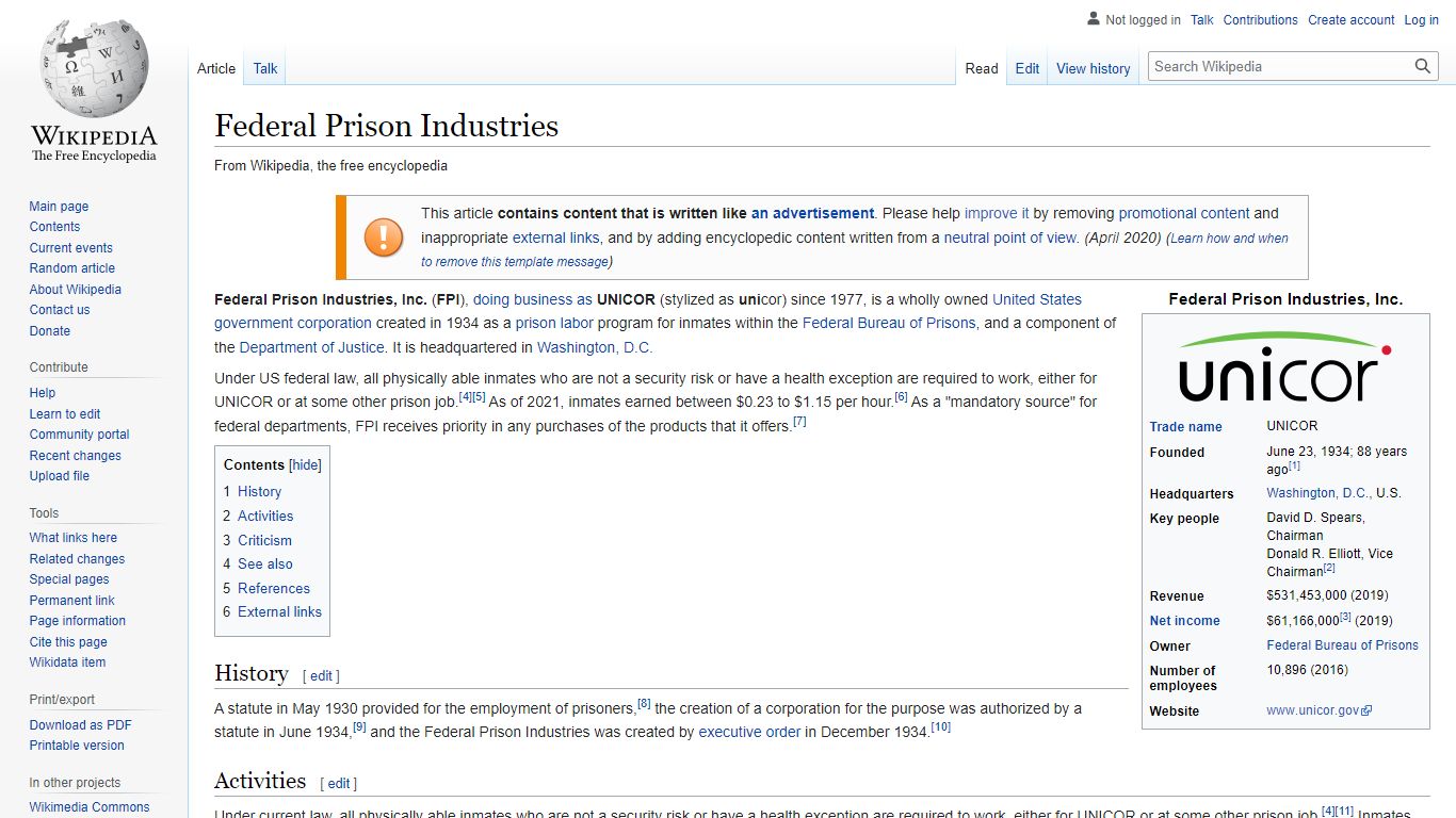Federal Prison Industries - Wikipedia